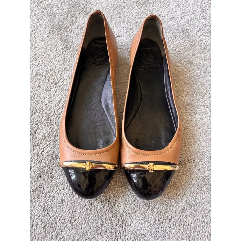 Tory Burch Pacey cap-toe ballet flats, Sz 9, $275